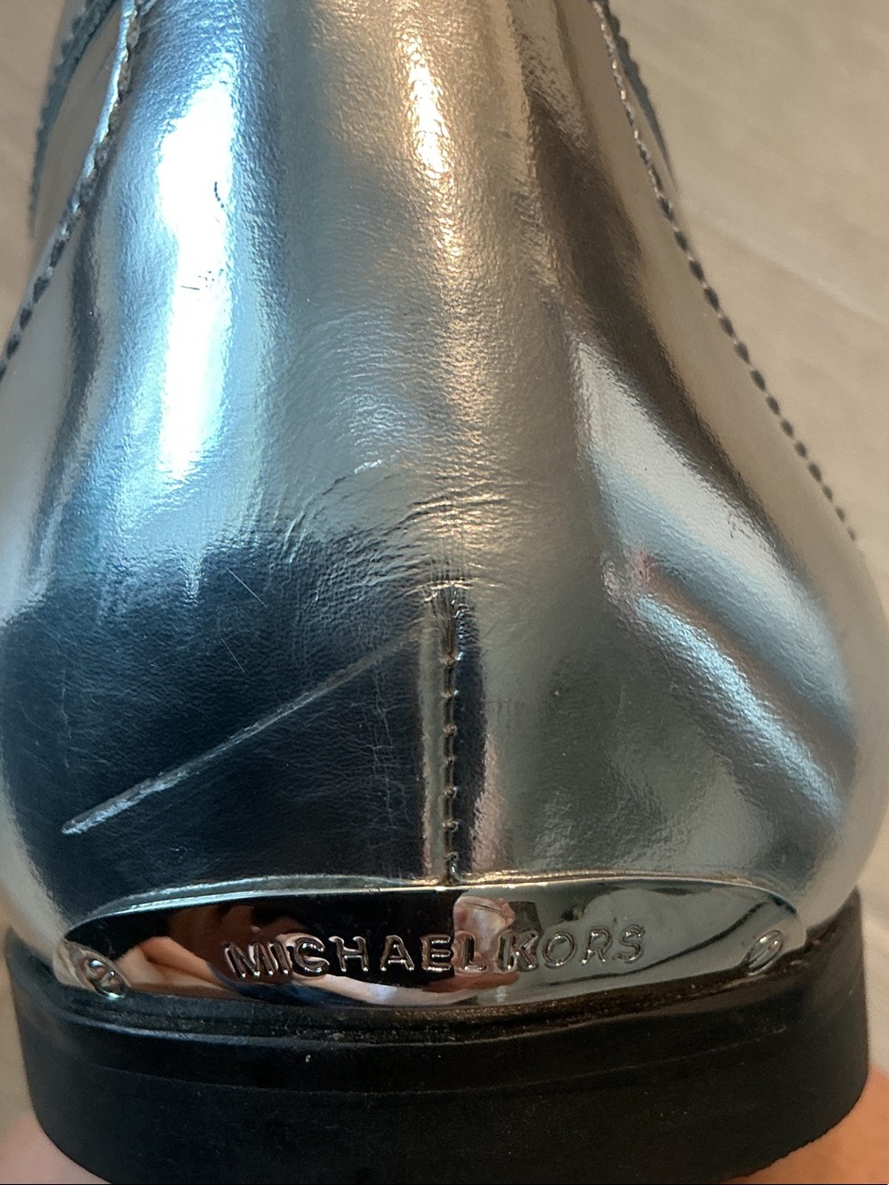 Michael Kors Metallic Silver Women’s Penny Loafers Sz 10M EU41 - Picture 7 of 8